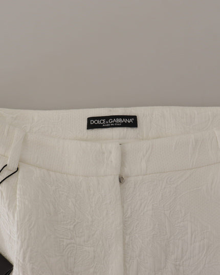Dolce & Gabbana White High Waist Culotte Cotton Shorts