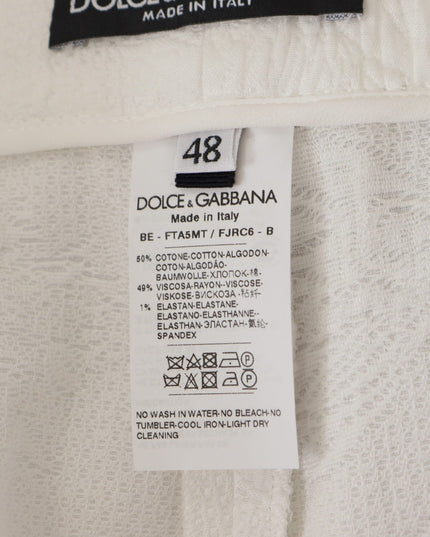 Dolce & Gabbana White High Waist Culotte Cotton Shorts