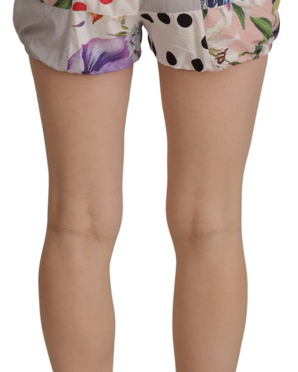 Dolce & Gabbana Multicolor Patchwork High Waist Cotton Shorts