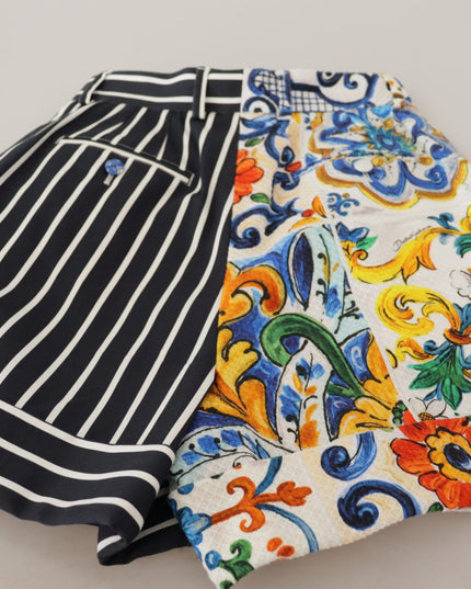 Dolce & Gabbana Multicolor Stripes Majolica Bermuda Shorts
