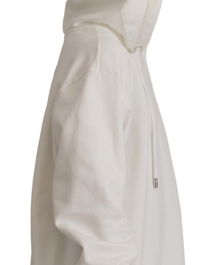 Dolce & Gabbana White Hoodie Pullover Embroidered Sweater