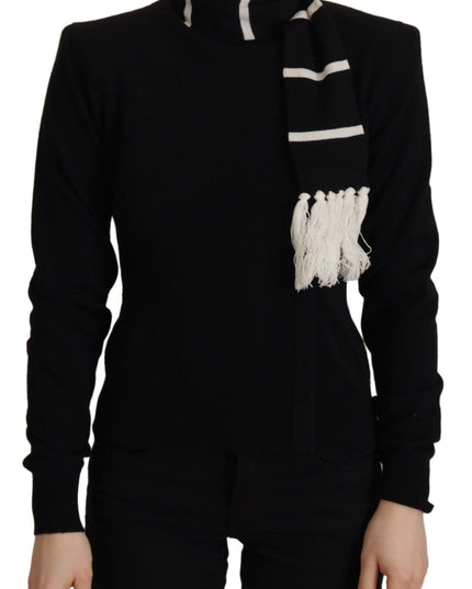 Dolce & Gabbana Black Cashmere Turtleneck Pullover Sweater