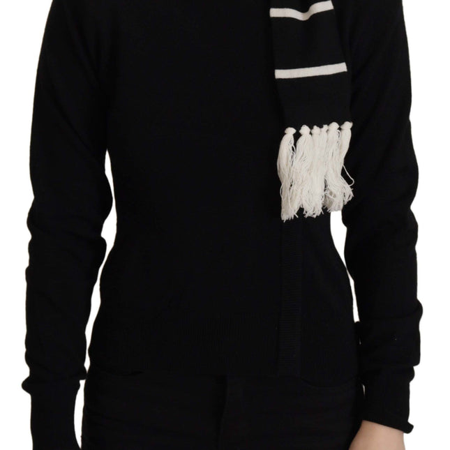 Dolce & Gabbana Black Cashmere Turtleneck Pullover Sweater
