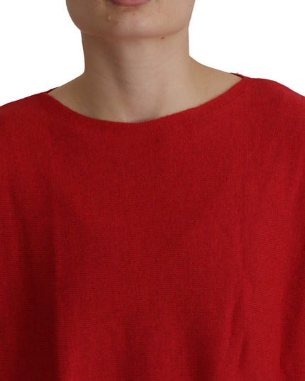 Dolce & Gabbana Red Wool Knit Round Neck Pullover Sweater
