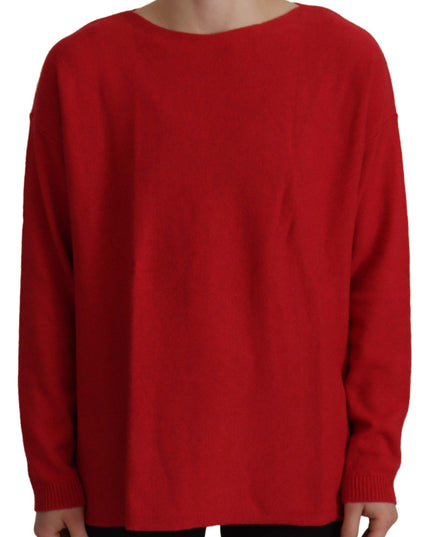 Dolce & Gabbana Red Wool Knit Round Neck Pullover Sweater
