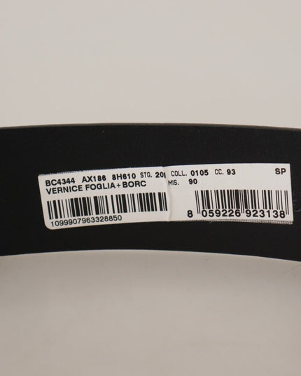 Dolce & Gabbana Blue Patent Leather Vernice Silver Logo Buckle Belt