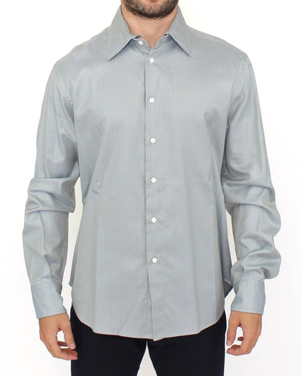 Ermanno Scervino Gray Cotton Long Sleeve Casual Shirt Top