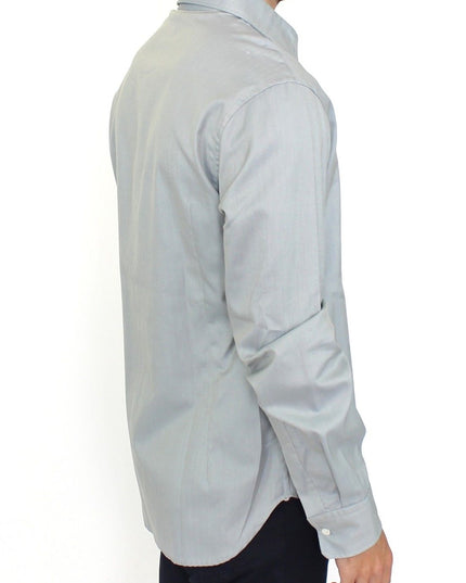 Ermanno Scervino Gray Cotton Long Sleeve Casual Shirt Top