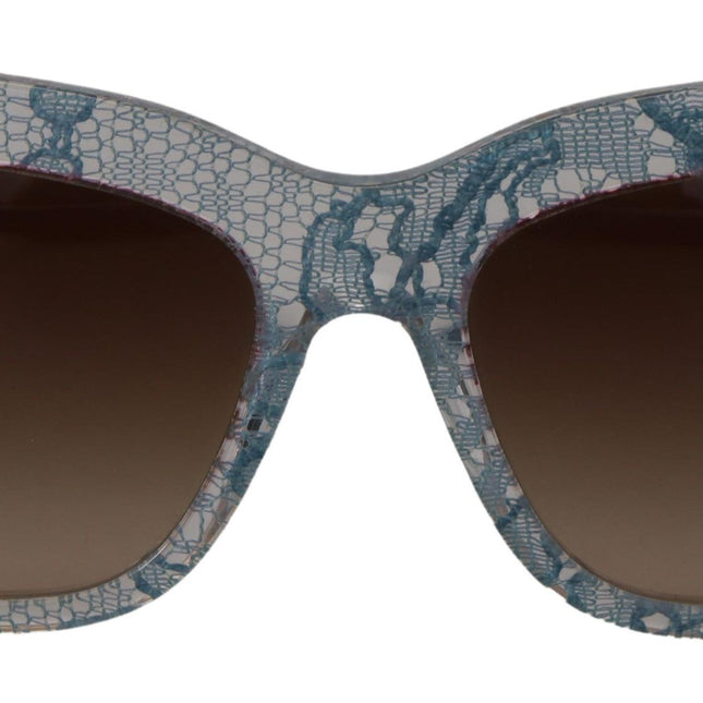 Dolce & Gabbana Blue Lace Acetate Rectangle DG4231 Shades Sunglasses