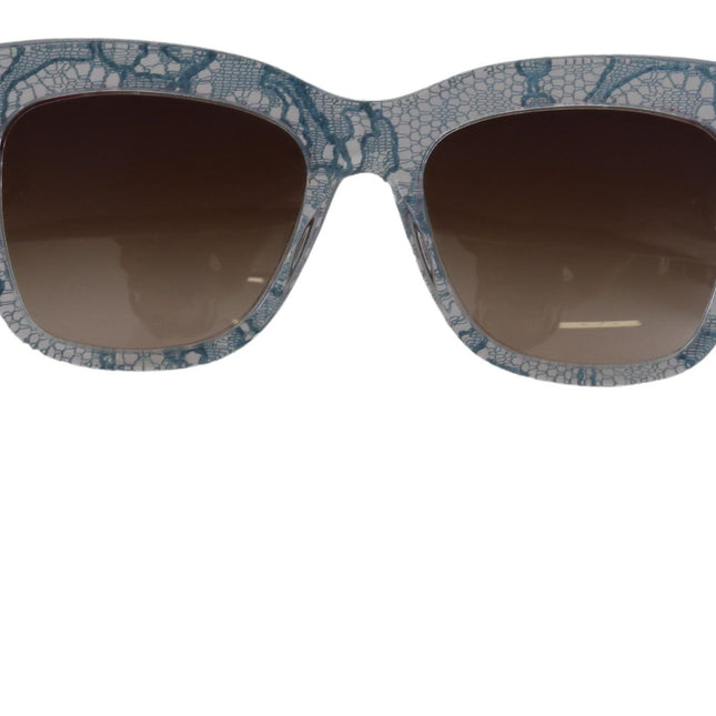 Dolce & Gabbana Blue Lace Acetate Rectangle DG4231 Shades Sunglasses