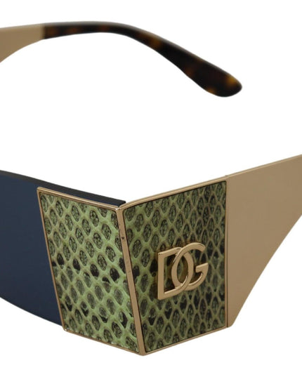 Dolce & Gabbana Gold Metal Rectangle Shades DG2263 Sunglasses