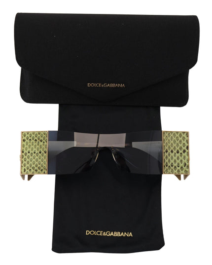Dolce & Gabbana Gold Metal Rectangle Shades DG2263 Sunglasses