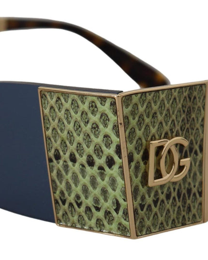 Dolce & Gabbana Gold Metal Rectangle Shades DG2263 Sunglasses