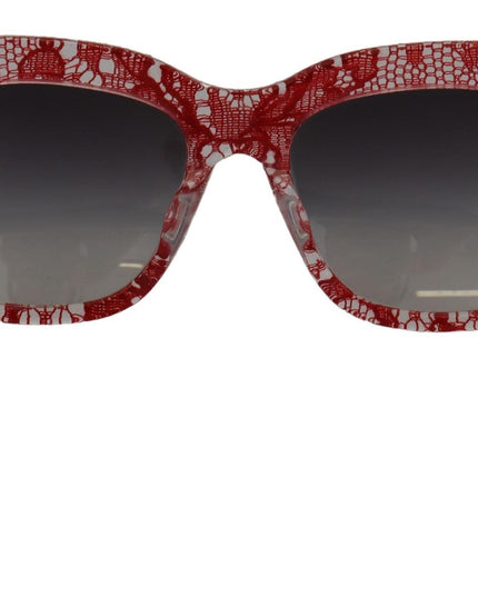 Dolce & Gabbana Red Lace Acetate Rectangle Shades  DG4231F  Sunglasses