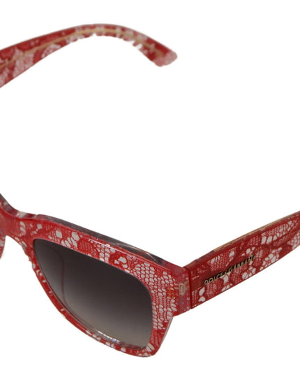 Dolce & Gabbana Red Lace Acetate Rectangle Shades  DG4231F  Sunglasses