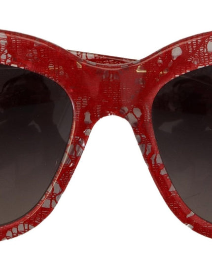 Dolce & Gabbana Red Lace Acetate Rectangle Shades  DG4231F  Sunglasses