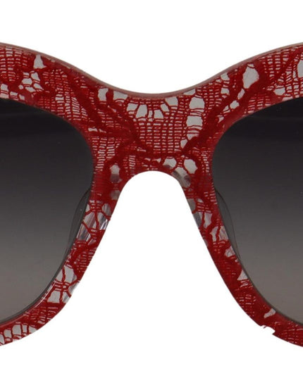 Dolce & Gabbana Red Lace Acetate Rectangle Shades  DG4231F  Sunglasses