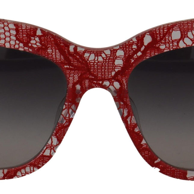 Dolce & Gabbana Red Lace Acetate Rectangle Shades  DG4231F  Sunglasses