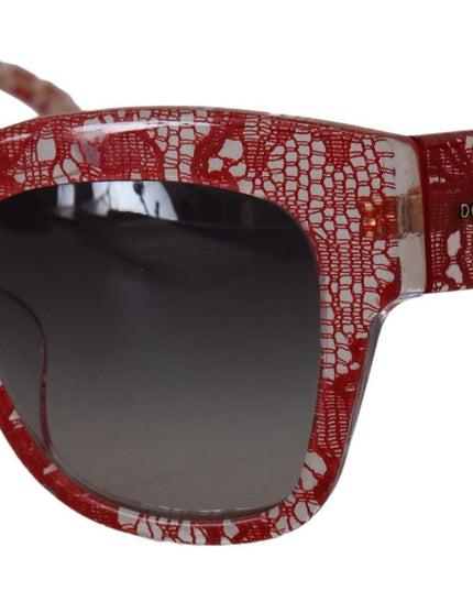 Dolce & Gabbana Red Lace Acetate Rectangle Shades  DG4231F  Sunglasses