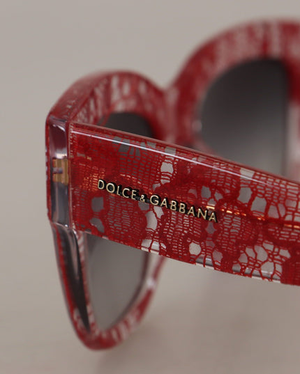 Dolce & Gabbana Red Lace Acetate Rectangle Shades  DG4231F  Sunglasses