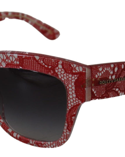 Dolce & Gabbana Red Lace Acetate Rectangle Shades DG4231Sunglasses