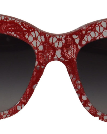 Dolce & Gabbana Red Lace Acetate Rectangle Shades DG4231Sunglasses