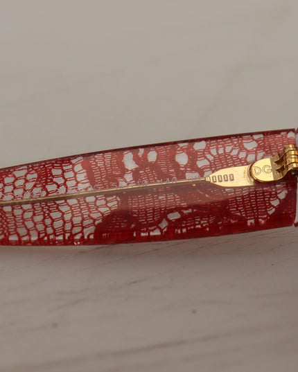 Dolce & Gabbana Red Lace Acetate Rectangle Shades DG4231Sunglasses
