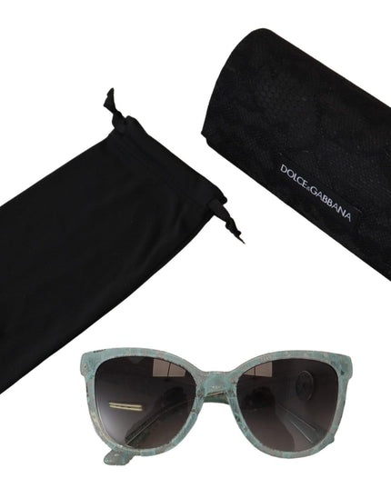 Dolce & Gabbana Blue Lace Acetate Crystal Round DG4190 Sunglasses