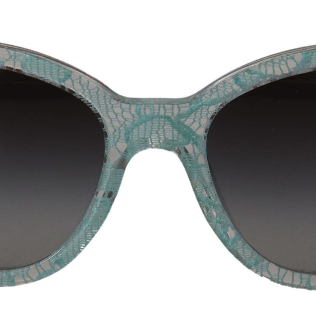 Dolce & Gabbana Blue Lace Acetate Crystal Round DG4190 Sunglasses