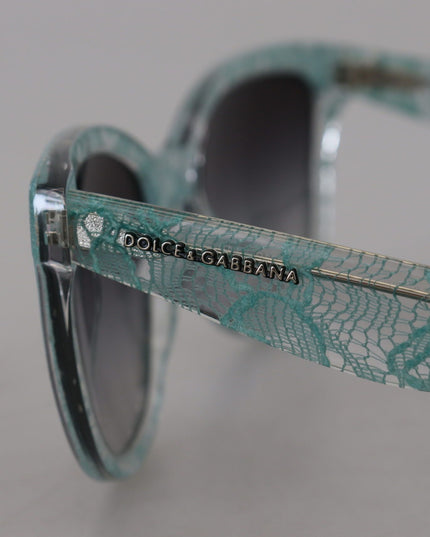 Dolce & Gabbana Blue Lace Acetate Crystal Round DG4190 Sunglasses