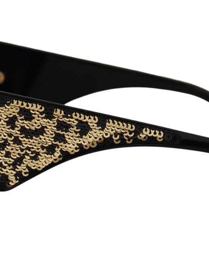 Dolce & Gabbana Black Gold Sequin Butterfly Polarized DG4326 Sunglasses