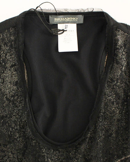 Ermanno Scervino Black Lace Lined Stretch Mini Dress