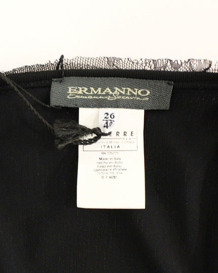 Ermanno Scervino Black Lace Lined Stretch Mini Dress