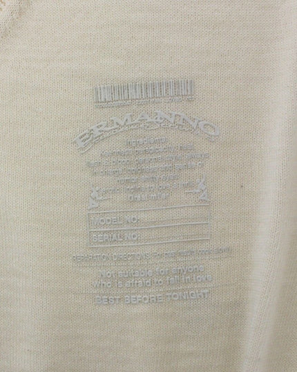 Ermanno Scervino Off White Wool Blend V-neck Pullover Sweater