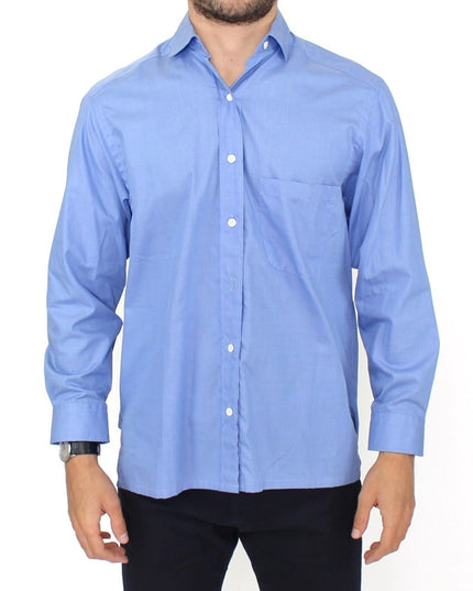 Ermanno Scervino Blue Cotton Dress Classic Fit Shirt