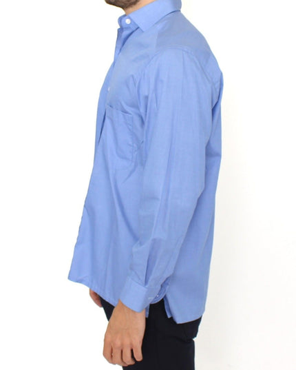 Ermanno Scervino Blue Cotton Dress Classic Fit Shirt