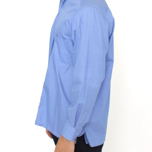 Ermanno Scervino Blue Cotton Dress Classic Fit Shirt