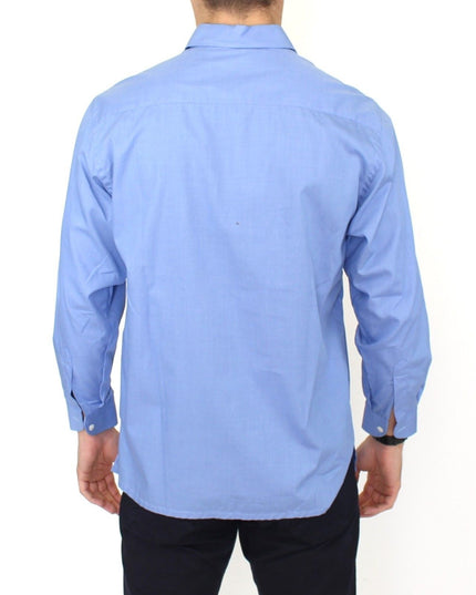 Ermanno Scervino Blue Cotton Dress Classic Fit Shirt