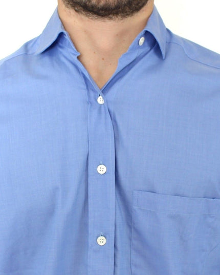 Ermanno Scervino Blue Cotton Dress Classic Fit Shirt