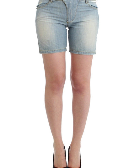 Ermanno Scervino Beachwear Blue Denim City Casual Dress Shorts
