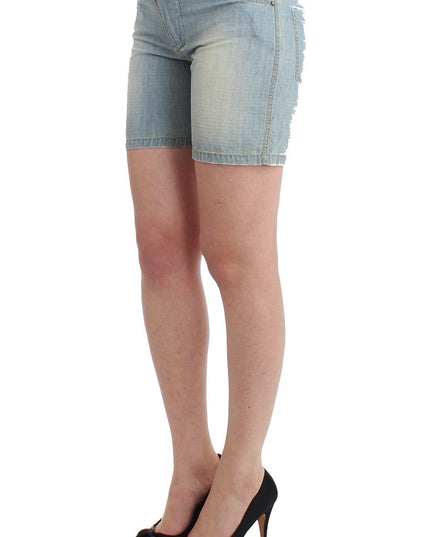 Ermanno Scervino Beachwear Blue Denim City Casual Dress Shorts