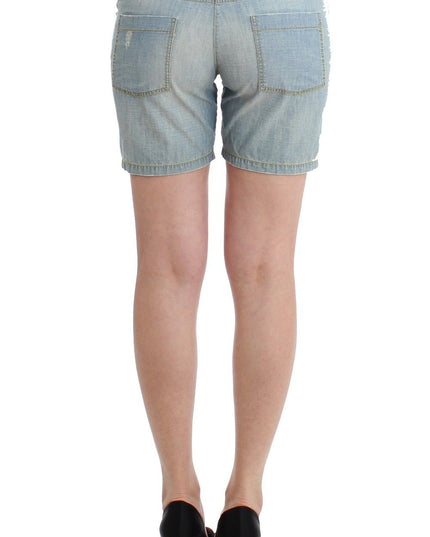 Ermanno Scervino Beachwear Blue Denim City Casual Dress Shorts
