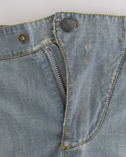 Ermanno Scervino Beachwear Blue Denim City Casual Dress Shorts