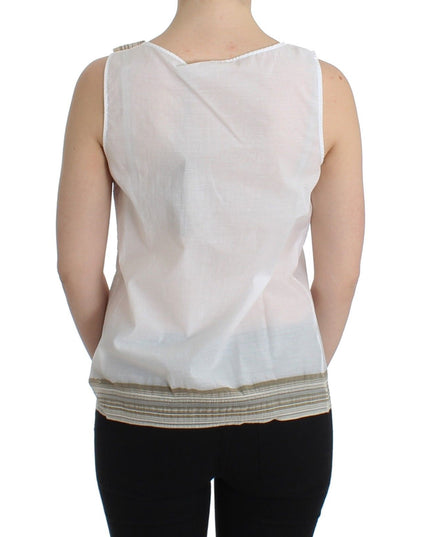 Ermanno Scervino White Top Blouse Tank Shirt Sleeveless