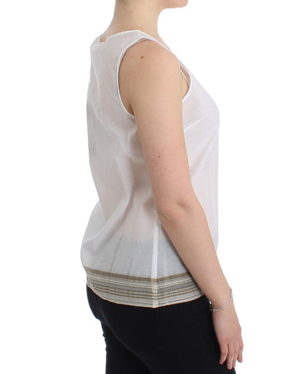 Ermanno Scervino White Top Blouse Tank Shirt Sleeveless