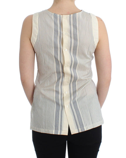 Ermanno Scervino Beachwear Striped Top Blouse Shirt Bow Tank