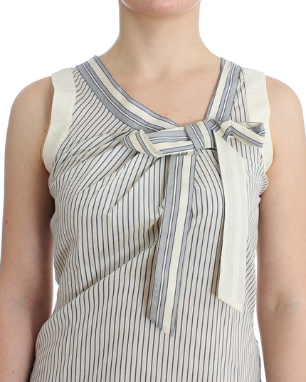 Ermanno Scervino Beachwear Striped Top Blouse Shirt Bow Tank