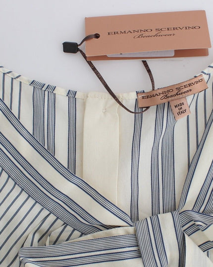 Ermanno Scervino Beachwear Striped Top Blouse Shirt Bow Tank