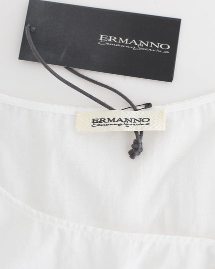 Ermanno Scervino White Blue Top Blouse Tank Shirt Sleeveless
