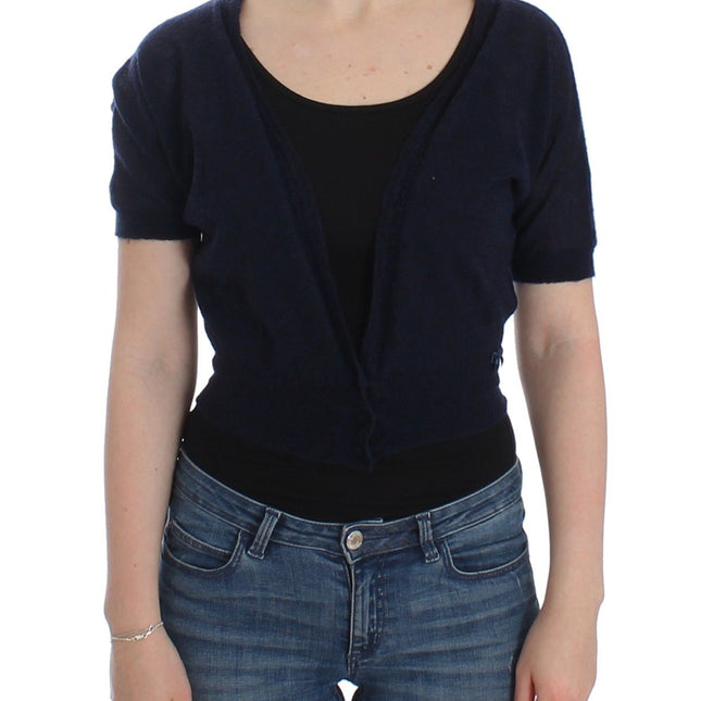 Ermanno Scervino Knit Blue Wool Sweater Cardigan